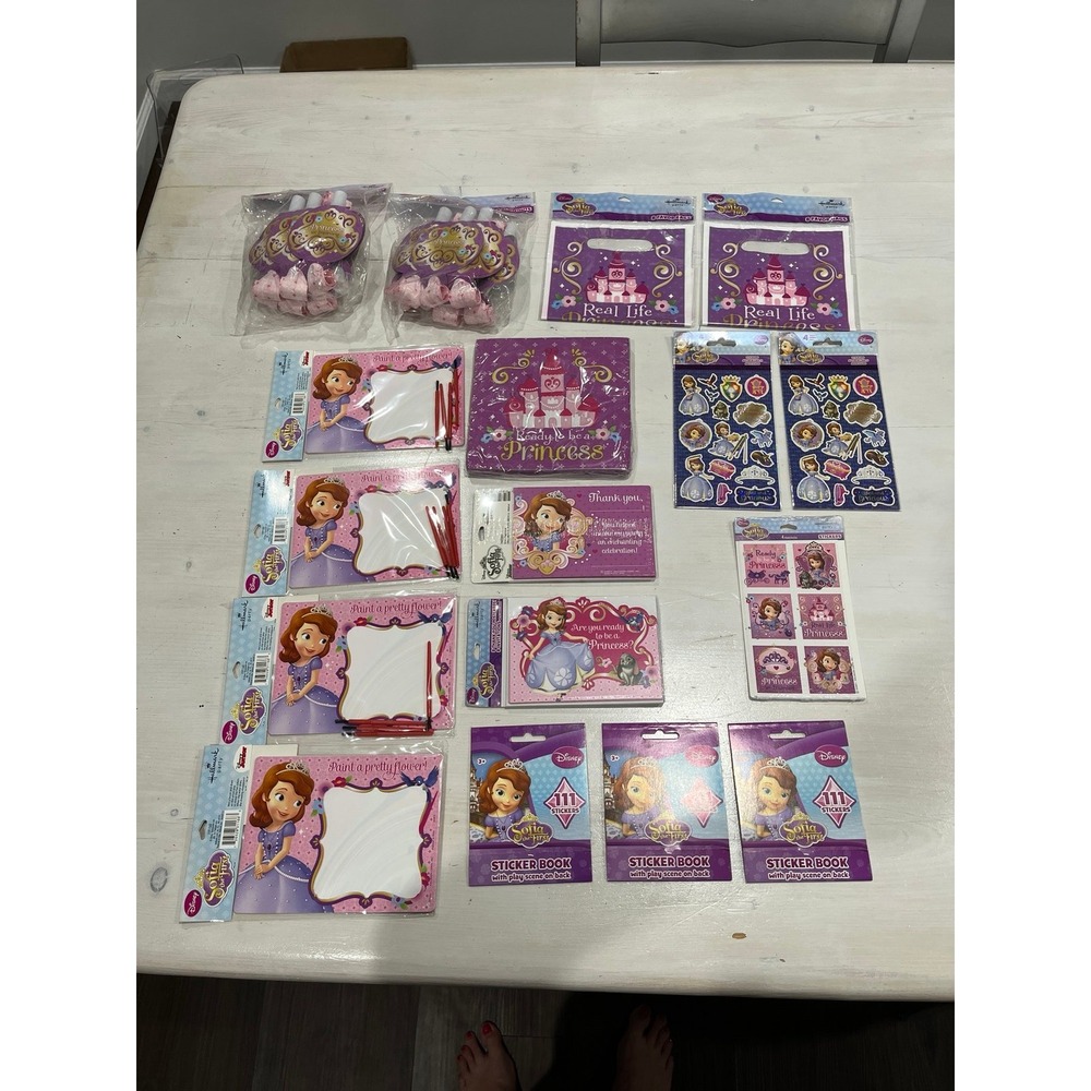 Disney sophia the‎ first party favors, invitations, thank yous, decorations